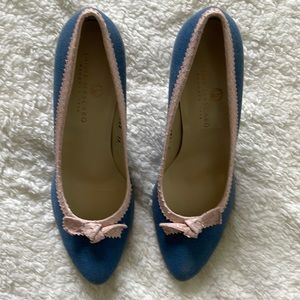 Jaime Mascaro Linone Jeans Serp Ros in Denim/Pink Size-EU 39/USA 8 NWT